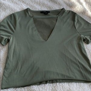 V-neck green t-shirt
